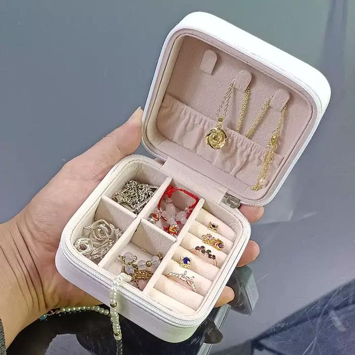 Boîte d'accessoires Portable, boucles d'oreilles, colliers, bagues, boîtes de rangement de bijoux, sac de rangement de bijoux de voyage, boîte d'exposition organisateur