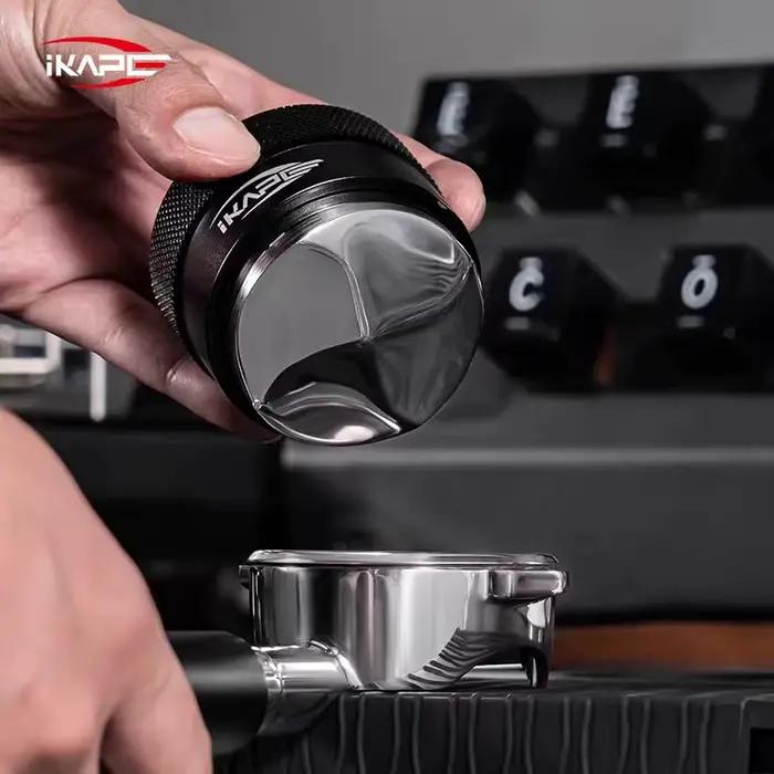 Distributeur de café IKAPE, compatible avec porte-filtre à expresso 49MM, 51MM, 54MM, 58MM, distributeur de gravité (noir/argent)