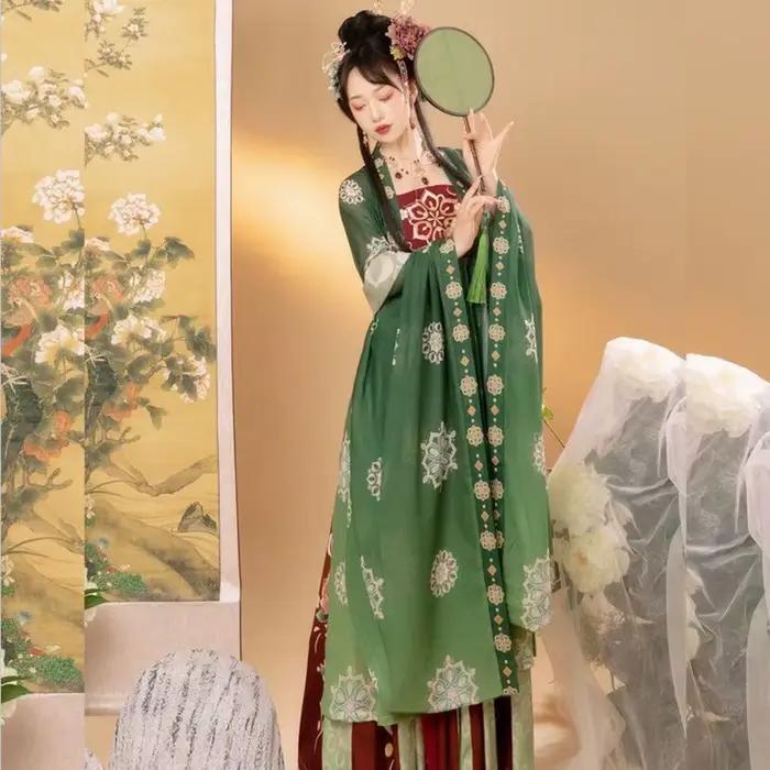Robe Hanfu surdimensionnée 8XL pour femmes, Costume de carnaval Hanfu traditionnel chinois ancien, robe verte et rouge, grande taille 6XL