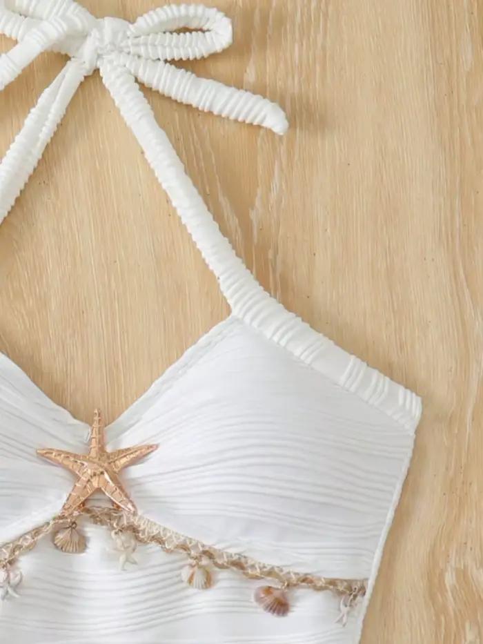 Maillot de bain une pièce blanc vintage 2026 pour femme