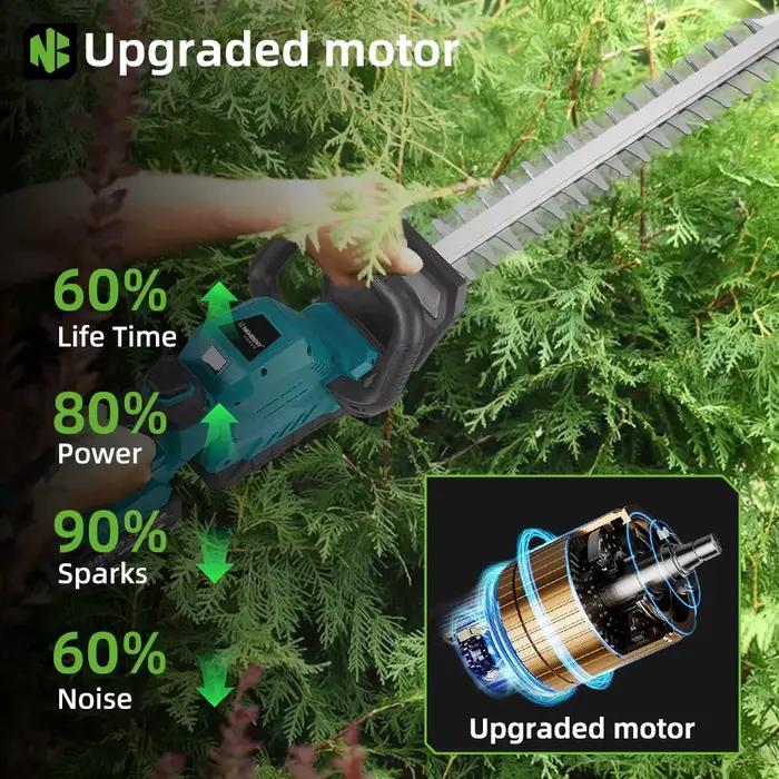 NewBeny taille-haie électrique 3000 tr/min tondeuse à gazon jardin affichage LED aménagement paysager taille-haie tondeuse outil pour batterie 18 V-21 V