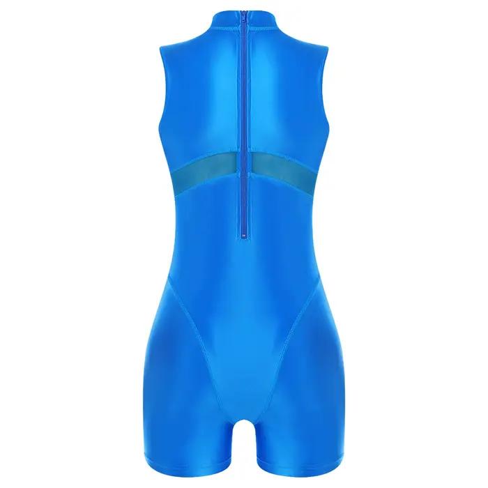 Maillot de bain une pièce transparent en résille pour femme