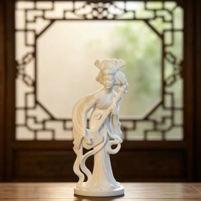 Statue de Geisha japonaise de 13 cm, mini sculpture de bureau japonaise, décoration Zen pour la maison, le bar ou la salle de thé, cadeau sans bords tranchants
