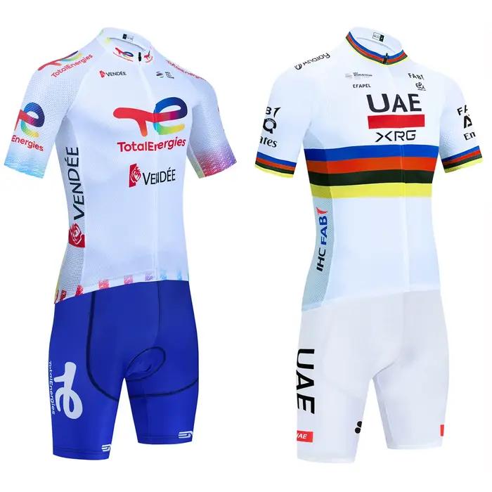 Nouveau maillot de cyclisme des états-unis blanc équipe totale maillot de vélo ensemble short et haut hommes femmes séchage rapide Ropa Ciclismo Pro vélo T-Shirt vêtements