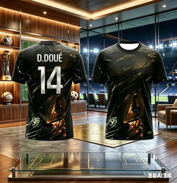 Maillot de football PSG 2026 – T-shirt de sport respirant à séchage rapide, imprimé liquide noir et or, pour homme et femme