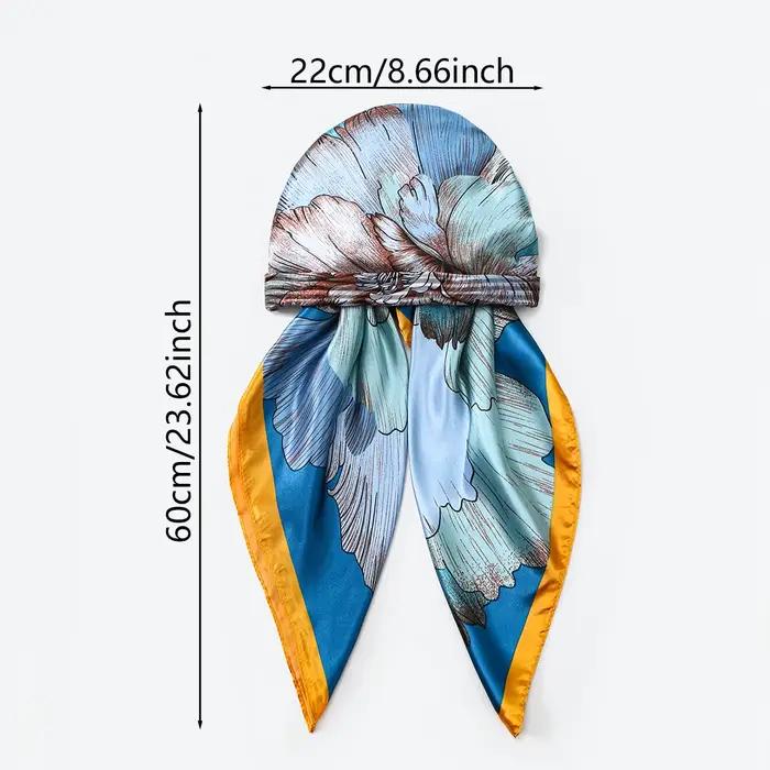 Hijab carré en satin de soie imprimé pour femme, foulard carré musulman tendance, châle antidérapant en satin de soie, couvre-chef 60*22cm