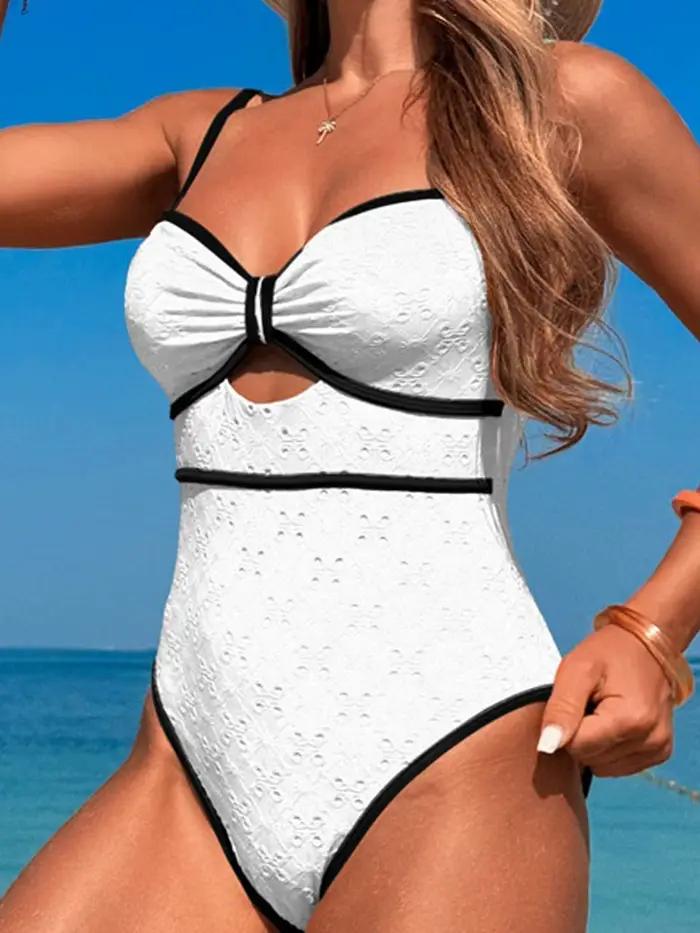 2025 évider maillot de bain femmes une pièce solide Sexy maillots