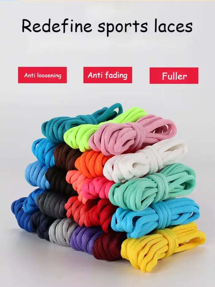 Lacets de chaussures ovales 24 couleurs, lacets athlétiques demi-ronds pour chaussures de Sport/course, cordons de chaussures 100/120/140/160/180cm