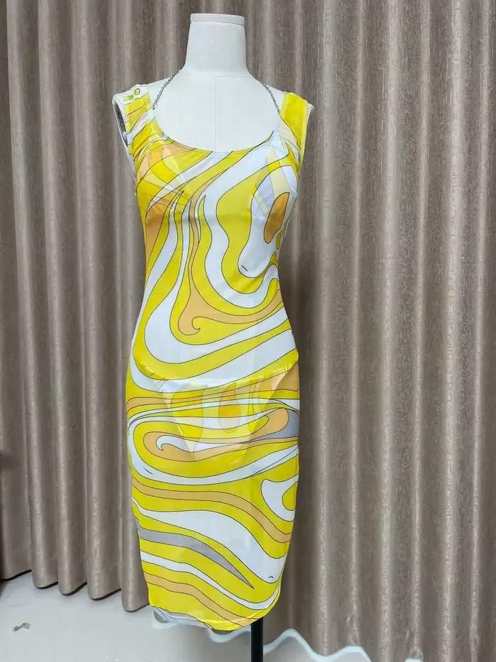 Ensembles de bikinis jaunes de luxe pour femmes 2026 avec logo signature lettre