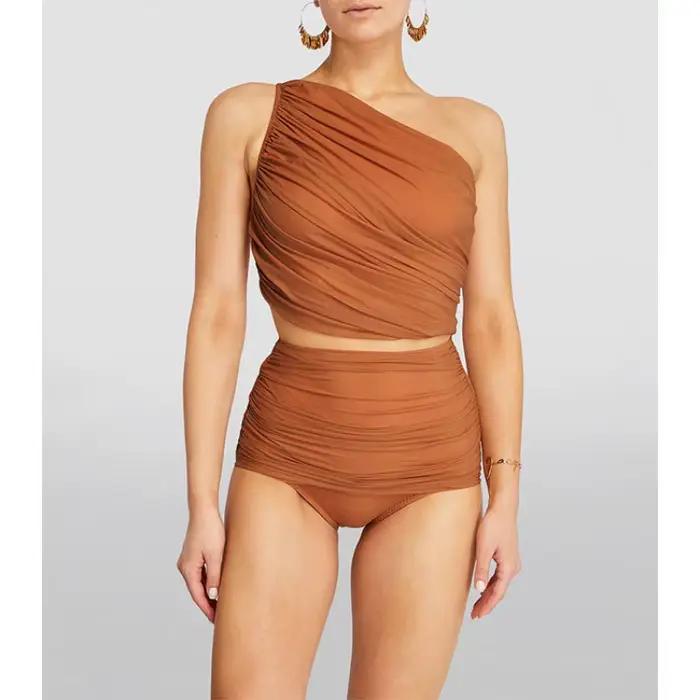 Maillot de bain une pièce à une épaule avec jupe