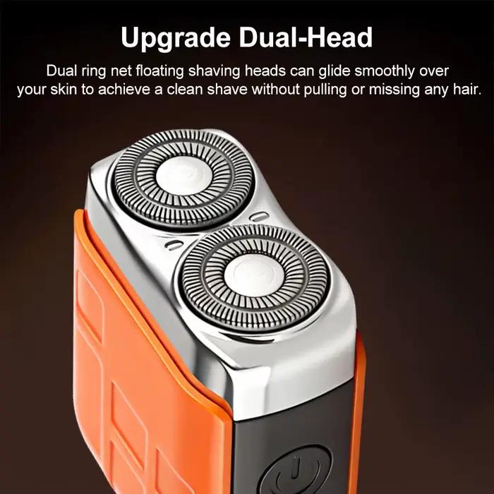 Rasoir électrique pour hommes lame à double tête rasoir électrique tondeuse à barbe faciale Rechargeable Mini rasoir électrique Portable pour hommes