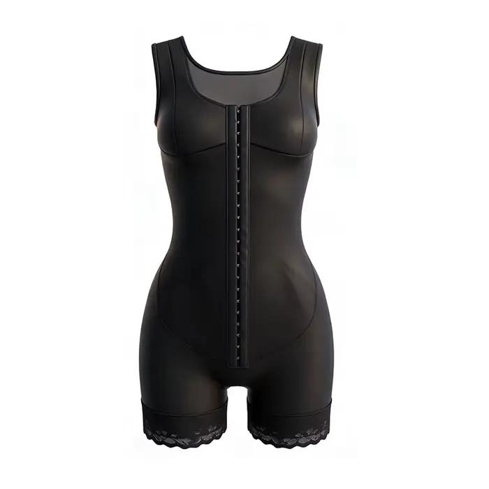 Body gainant amincissant pour femme à haute compression avec broches de maintien de la poitrine, pour usage quotidien et post-chirurgical, effet ventre plat