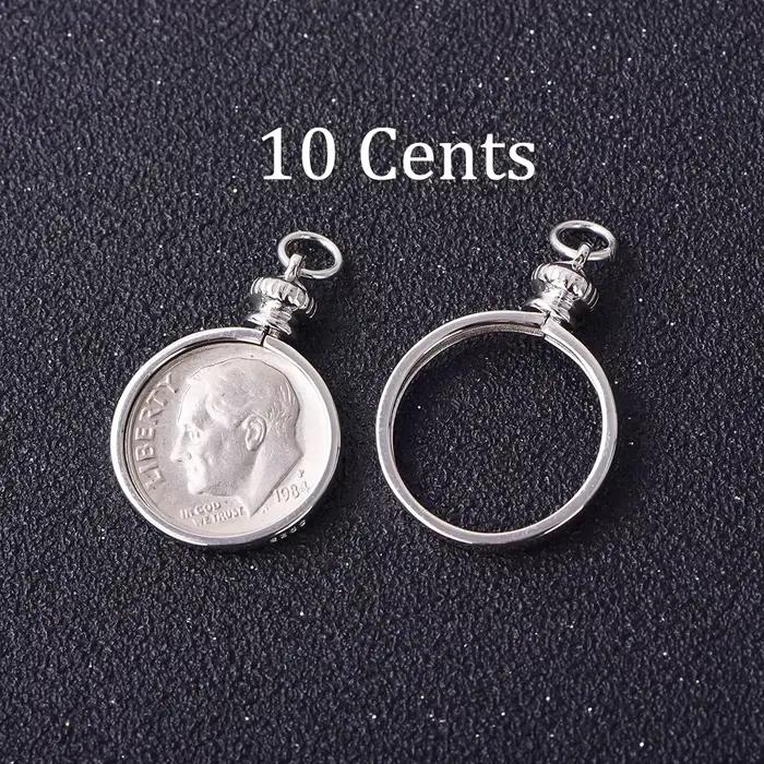 Base de pendentif de lunette de pièce de monnaie pour pièces de monnaie américaines et européennes – Réglage de bijoux à bricoler soi-même, cadre de pendentif en argent, support vierge, fournitures de