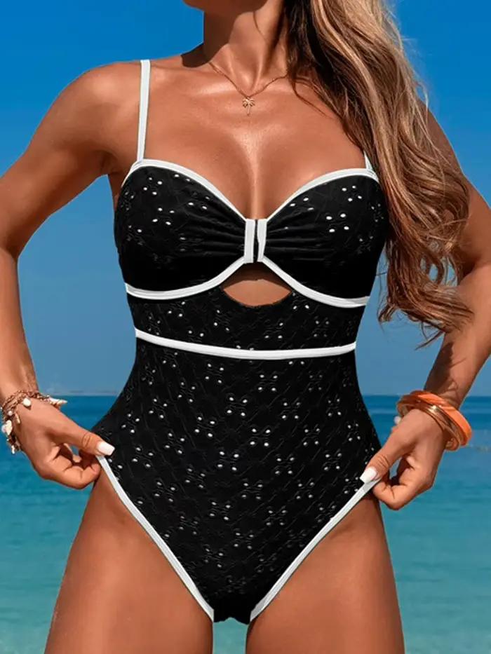 2025 évider maillot de bain femmes une pièce solide Sexy maillots