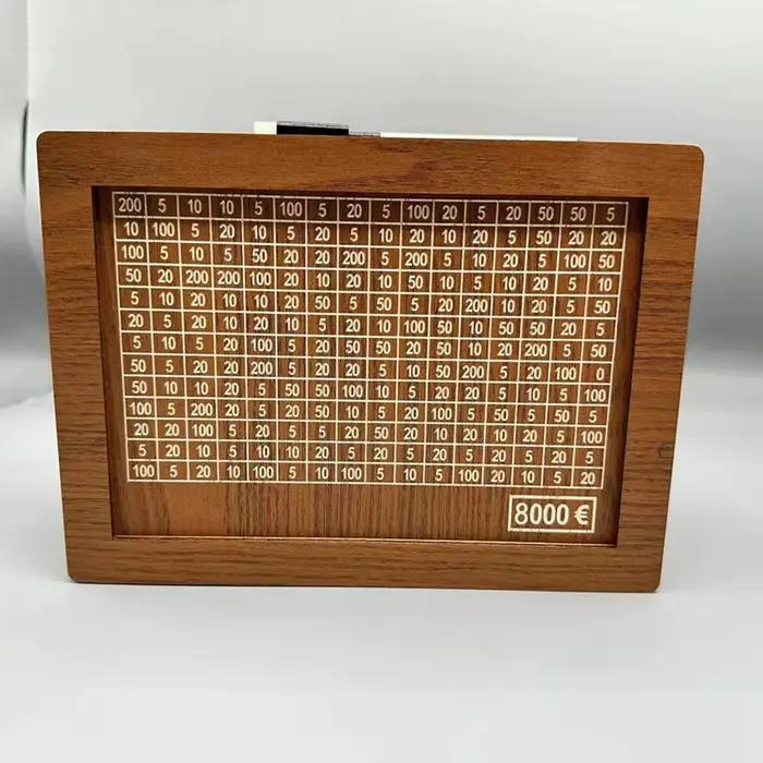 Tirelire Japonaise Rétro en Bois pour Enfant, Compartiment avec Comptoir, 1000 Euros, 1 Pièce