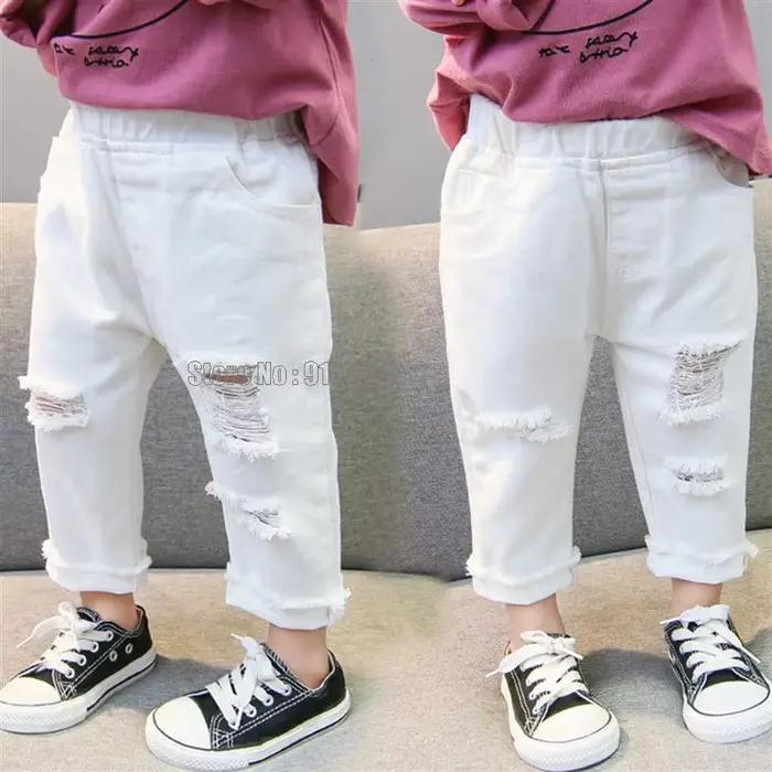 Jeans déchirés pour garçons et filles, pantalons de printemps et d'automne, vêtements de Style décontracté pour enfants
