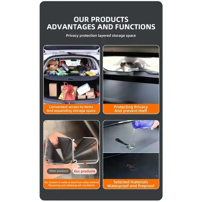 Organisateur de chargement pliable avec couvercle étanche, accessoire d'intérieur automobile pour Chery Tggo 8 2023 2024