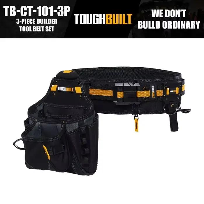 Ensemble de ceintures porte-outils ToughBuilt TB-CT-101-3P 3 pièces, sac d'emballage pour outils, outils de construction et de rénovation