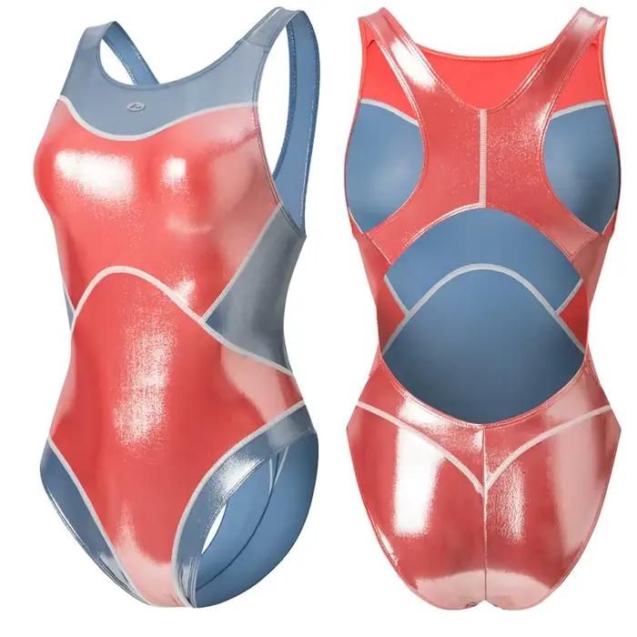 LEOHEX Lycra compétition maillot de bain une pièce body japonais brillant pour la natation et le fitness surf plongée
