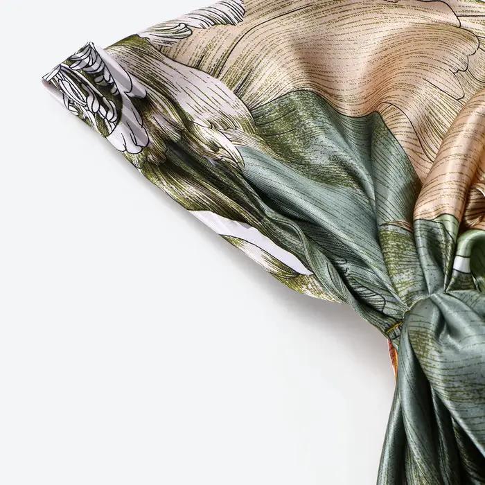 Hijab carré en satin de soie imprimé pour femme, foulard carré musulman tendance, châle antidérapant en satin de soie, couvre-chef 60*22cm