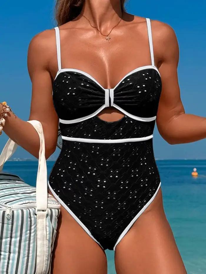 2025 évider maillot de bain femmes une pièce solide Sexy maillots