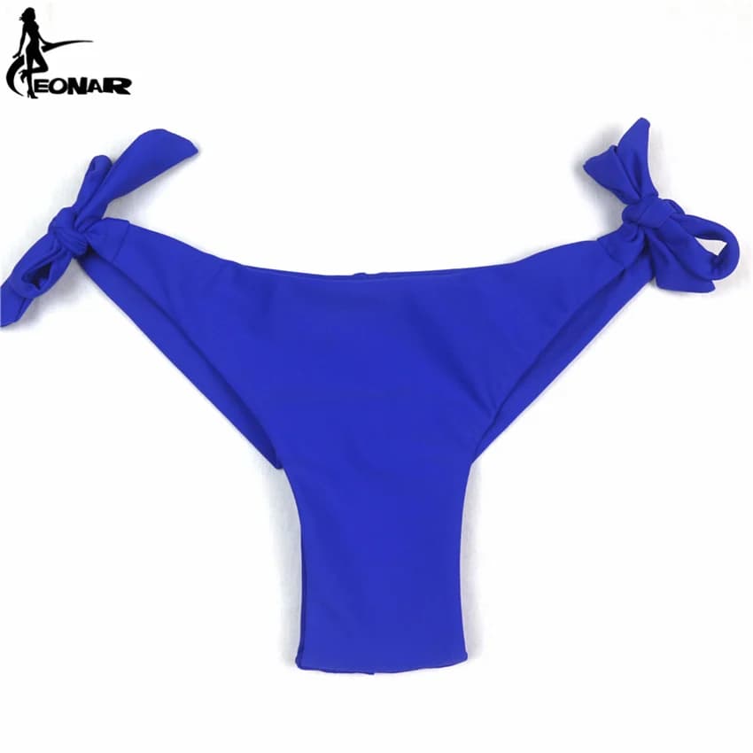 EONAR-Maillot de bain string brésilien pour femme, bas de bikini effronté, liens latéraux réglables,