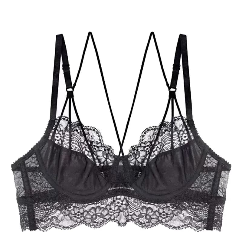 Soutien-gorge sans armatures pour femme, en dentelle florale, confortable et respirant