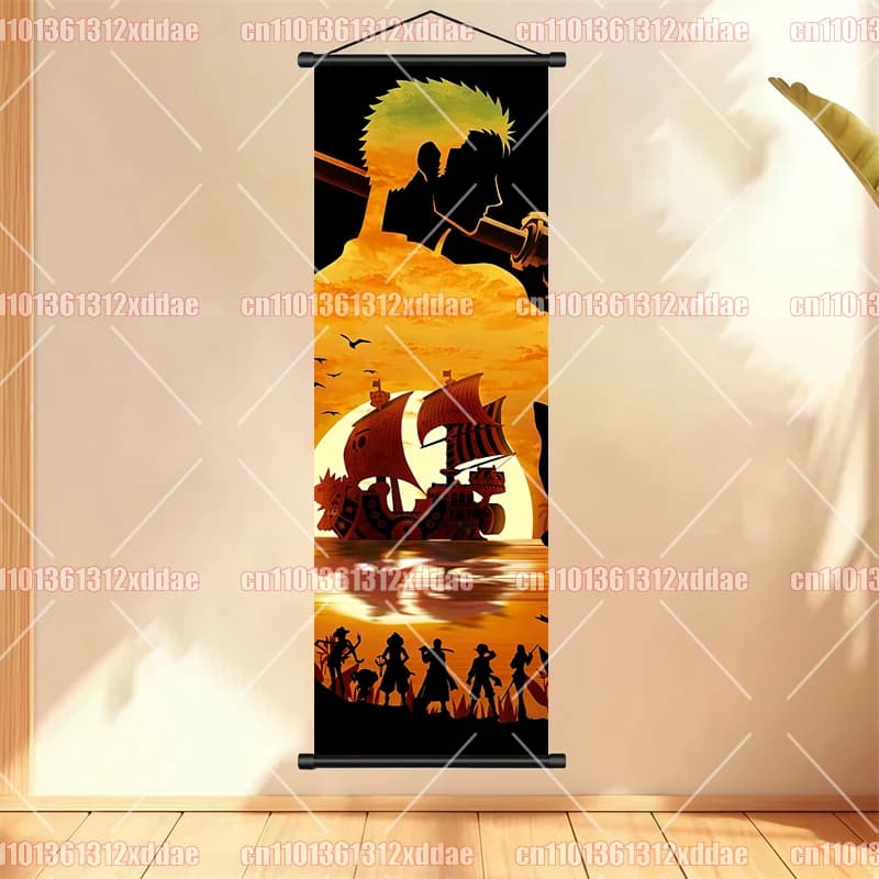 Peinture sur rouleau classique One Piece, Luffy Zoro Nami Chopper, décoration de salon, peinture d'e