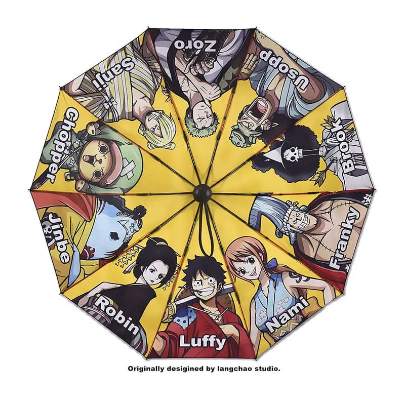 Parapluie une pièce en boîte Roronoa Zoro Rain or Shine Parapluie pliant automatique Anime Co-marqué
