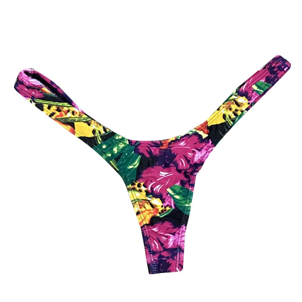 Femmes brésiliennes imprimé Bikini bas string bain plage maillot de bain maillots de bain maillot de
