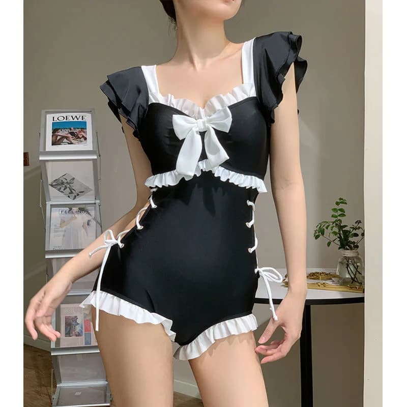 Maillot de bain une pièce pour femme, jolie fille, couverture conservatrice, effet amincissant, nouv