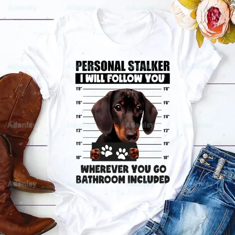 T-shirt imprimé animal pour femme, haut graphique pour femme, patch de compétitivité de teckel, t-sh