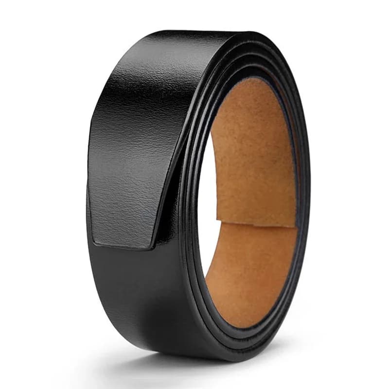 Grande taille 130 140 150 cm sans boucle 3.5 cm largeur sangles de ceinture en cuir véritable noir m