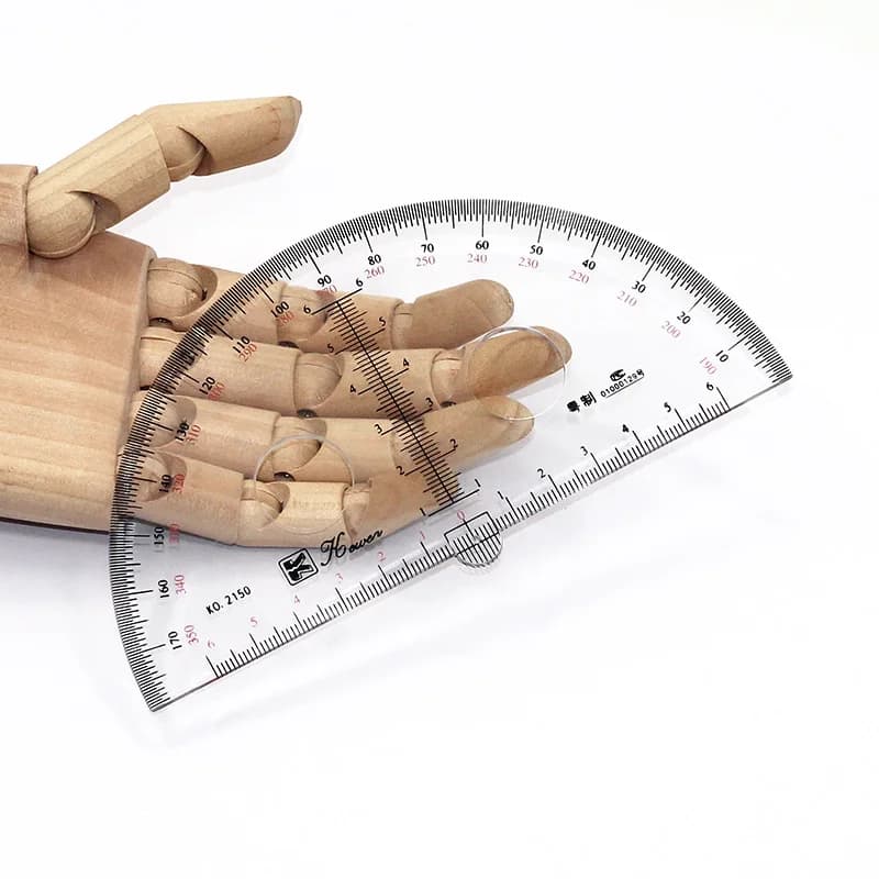 Instrument de mesure de la matière organique de taille moyenne, rapporteur semi-circulaire comprenan