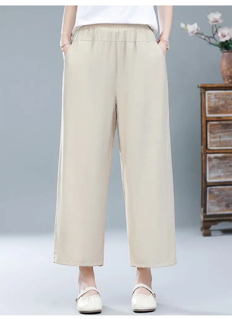 À la mode taille haute ample décontracté jambe large nouveau pantalon mince pour les femmes d'été pa