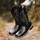 Bottes mi-mollet pour hommes bottes en cuir faites à la main pour hommes bottes de cowboy occidental