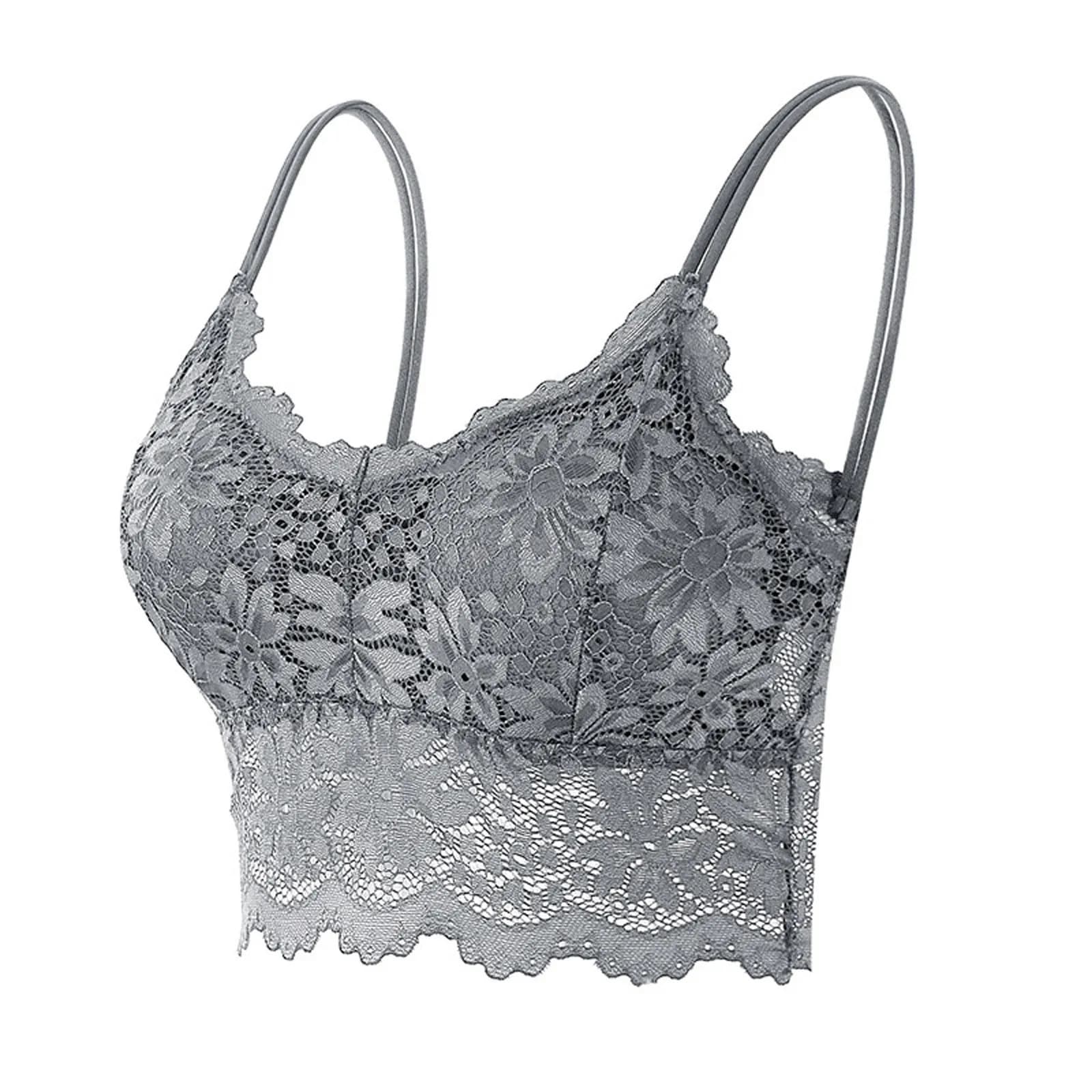 Soutien-gorge sexy en dentelle florale sans bretelles pour femmes, grande taille, confortable, sans