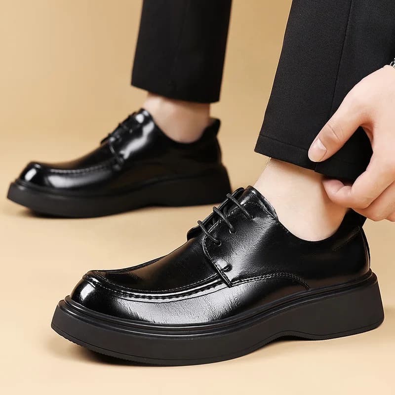 Chaussures à plateforme à grande tête pour hommes, chaussures Derby décontractées de styliste, coule
