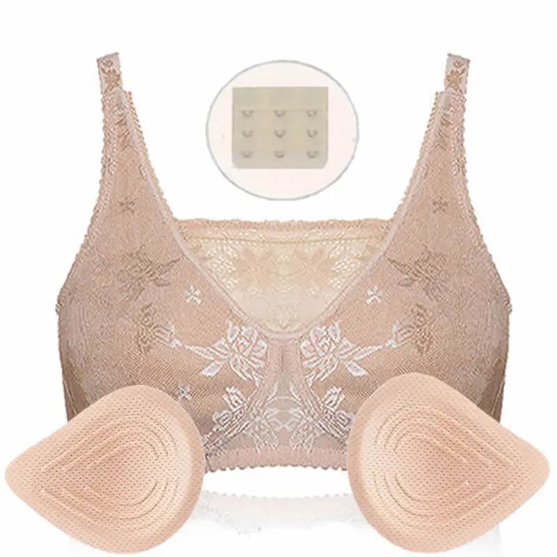 Soutien-gorge pour mastectomie + une paire de prothèses mammaires en éponge pour remodelage et rehau
