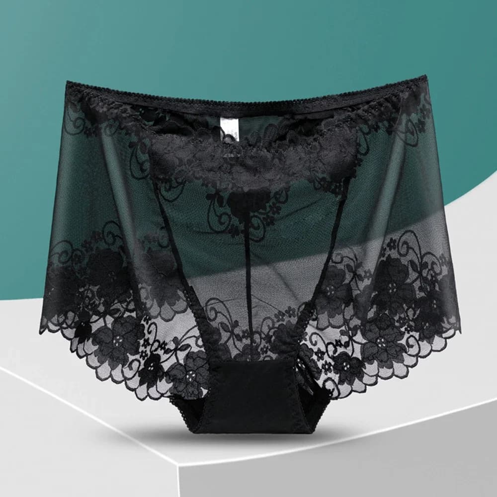 Grande taille femmes culottes taille haute sous-vêtements Sexy grosse mère dentelle slips transparen