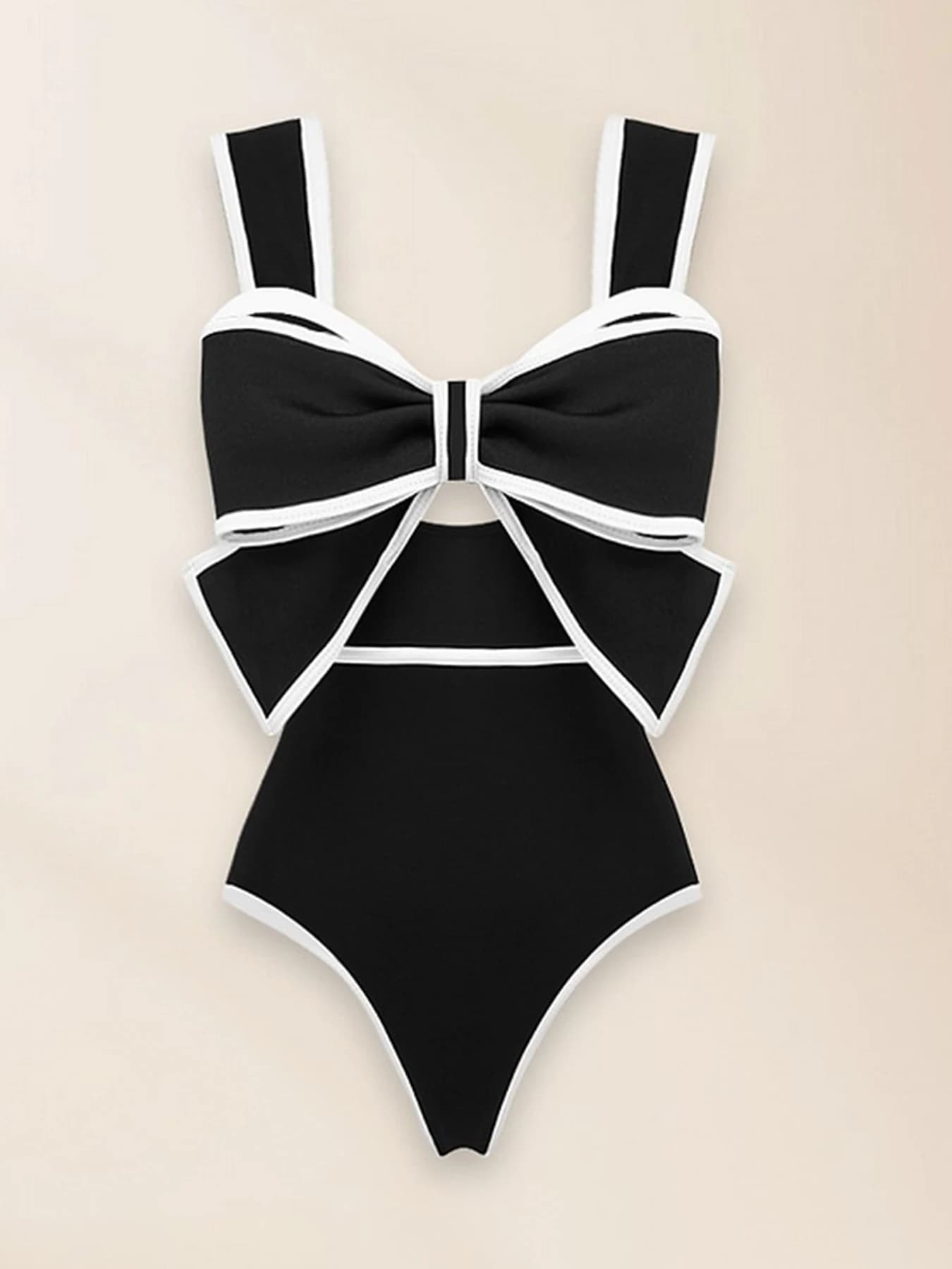 Maillot de bain une pièce en mousseline de soie à pois pour femmes, nœud papillon, jupe de plage, ba
