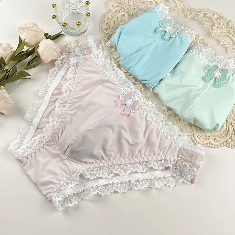 Culotte sexy grande taille pour homme avec dentelle, broderie papillon, taille basse et poche convex