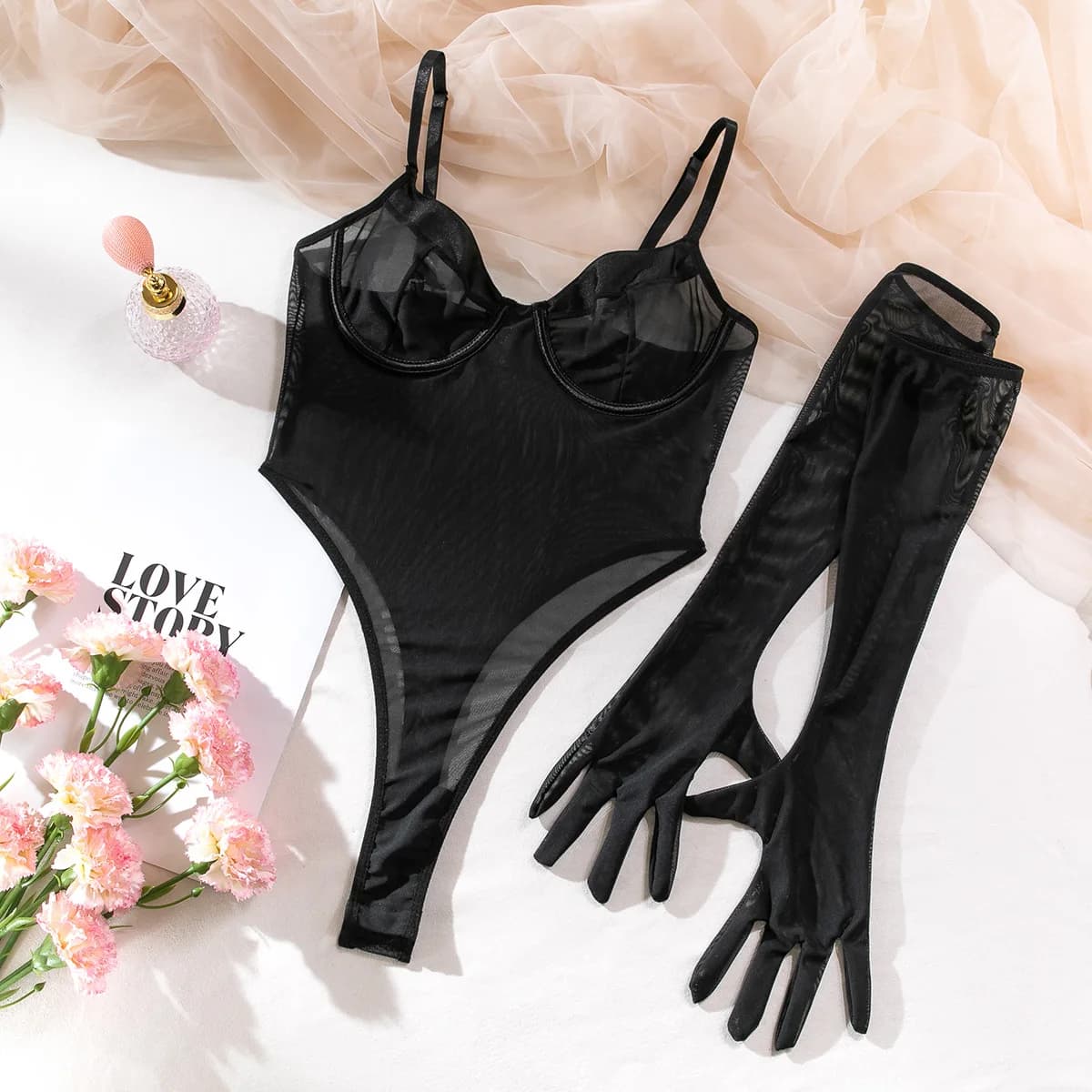 Bikini sexy transparent pour femme, combinaison minimaliste basique, coupe couvertes, élévation des
