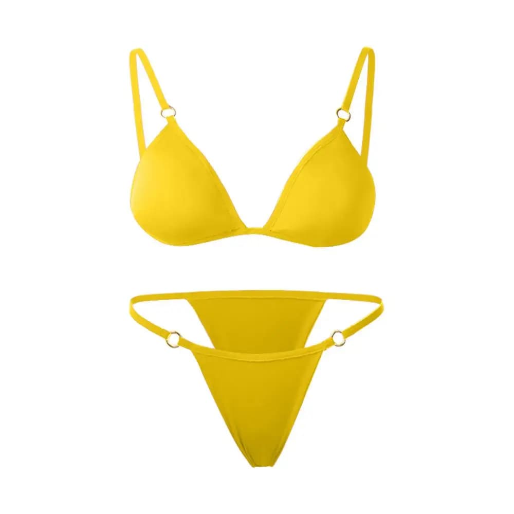 Maillot de bain deux pièces fendu, taille basse, sexy, structure en métal, solide, document, ensembl
