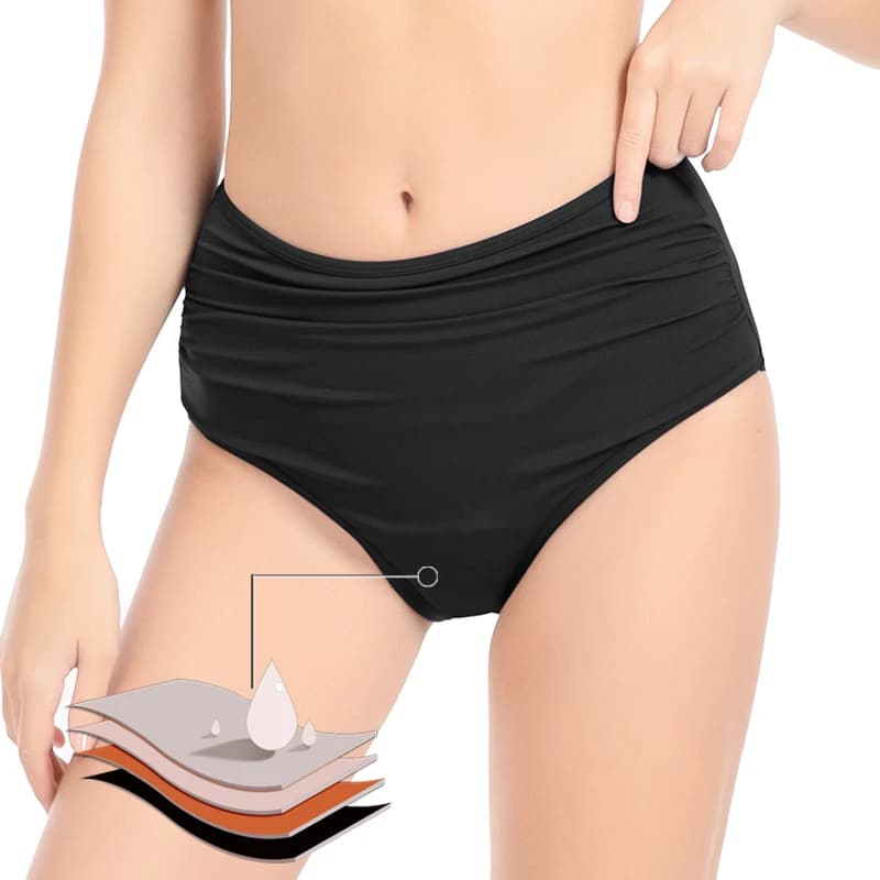 Maillots de bain menstruels absorbants et anti-fuites pour femmes grandes tailles, quatre couches, p