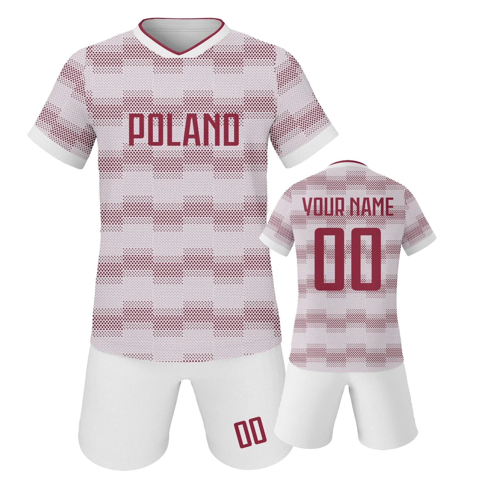 Ensemble de maillot de Football personnalisé de Pologne, uniforme de Football pour enfants, nom et n