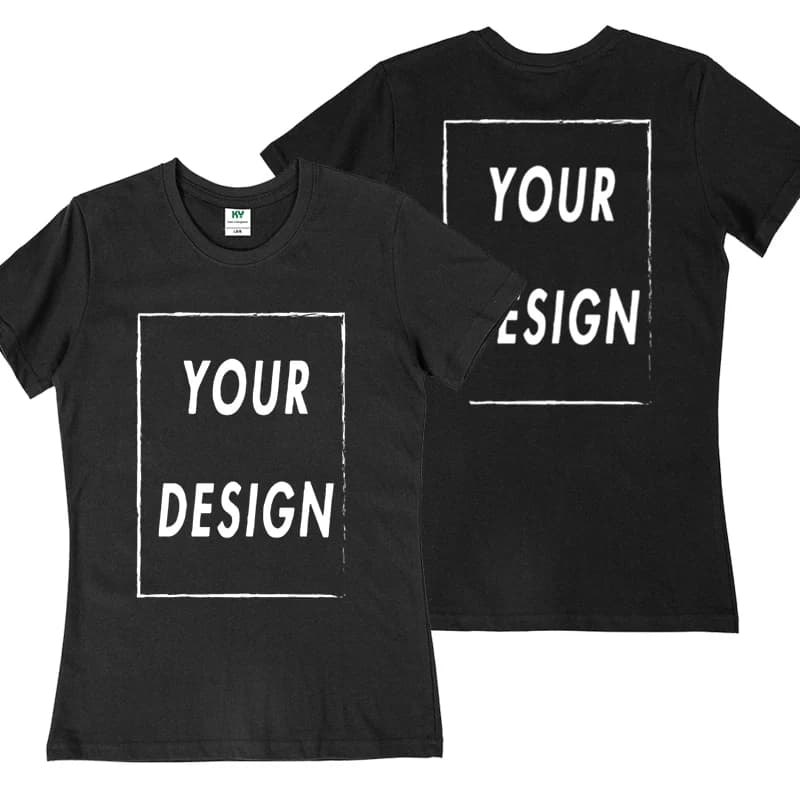 Taille ue T-shirt personnalisé femme devant arrière ajouter votre propre Design imprimer le texte ph