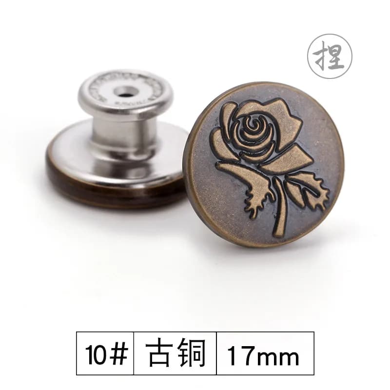 "Bouton en jean, boutons en forme de I, boutons à rivets pour veste en jean, rivets ronds en métal,