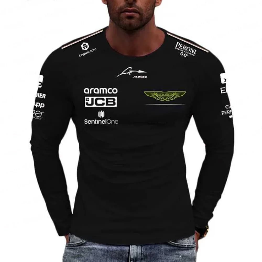 T-shirt à manches longues Fernando Alonso 2026 Taille 14 Aston Martin Séchage rapide Respirant