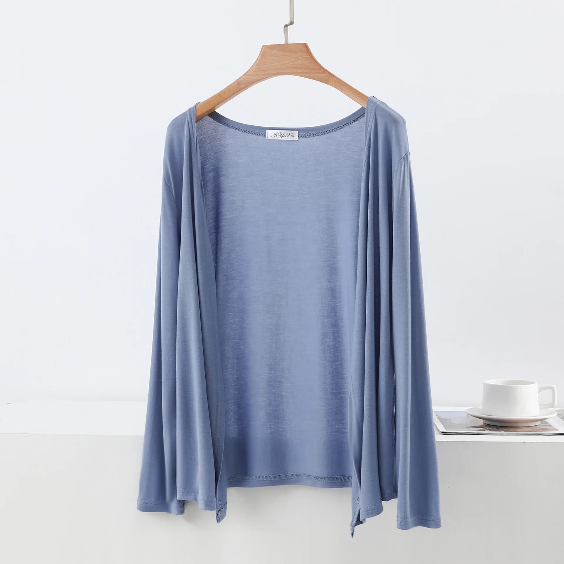 Cardigan Modal grande taille L à 6XL pour femme, chemise à manches longues, Protection solaire, ampl